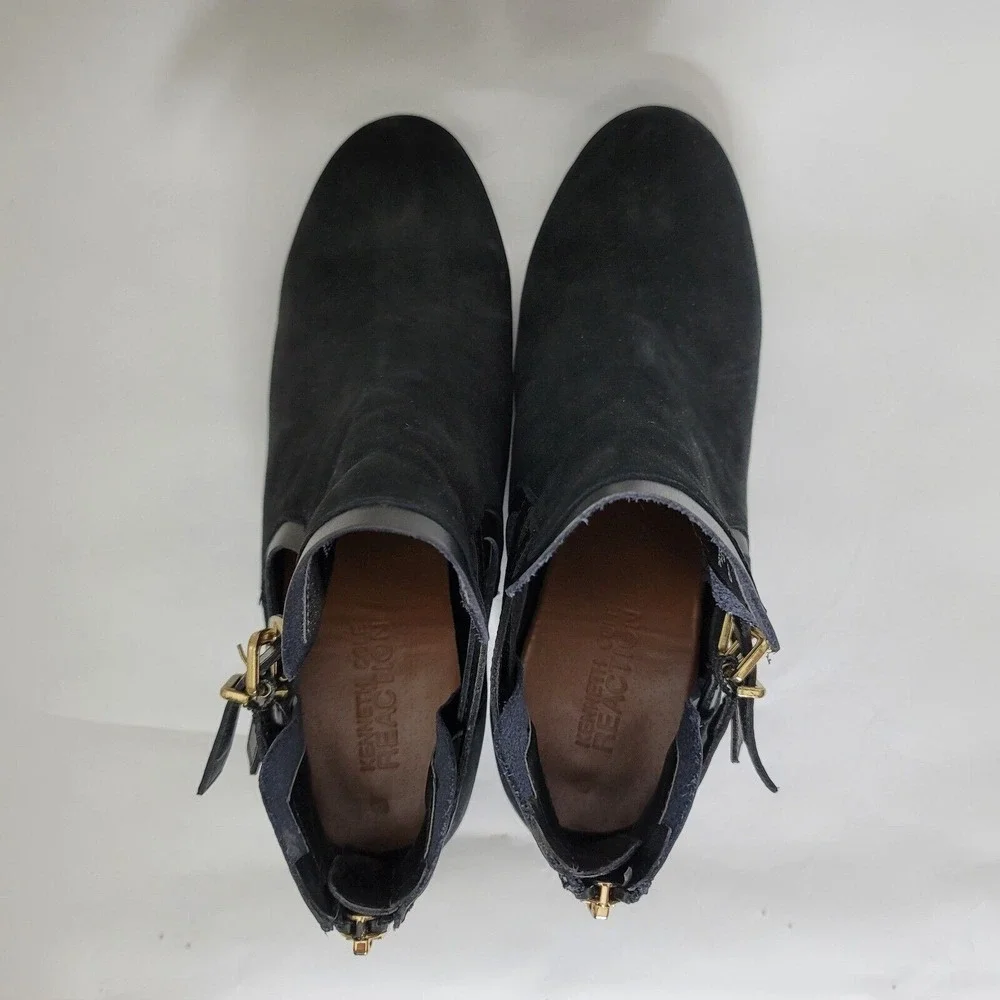 Kenneth Cole Reaction Pil-Grim RL06667LE Black Suede Ankle Boots 7.5 Med‎